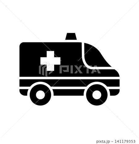 ambulance icon vector design template in white background 141179353