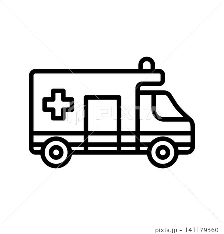 ambulance icon vector design template in white background 141179360