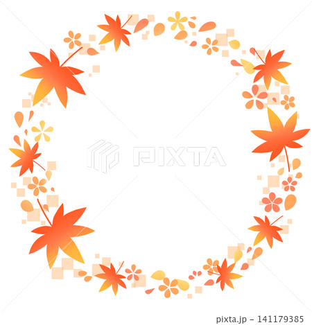 真っ赤な紅葉の秋のフレーム素材 141179385