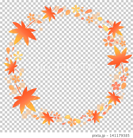 真っ赤な紅葉の秋のフレーム素材 141179385