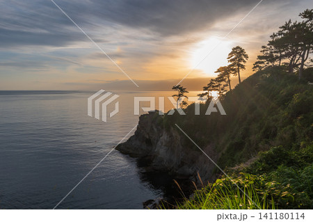静岡県西伊豆浮島海岸の夕景2026年5月 静岡県西伊豆浮島海岸の夕景2026年5月 141180114