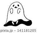 シンプルで可愛いお化けのイラスト 141181205