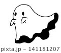 シンプルで可愛いお化けのイラスト 141181207