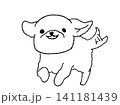 シンプルで可愛い走る犬のイラスト 141181439