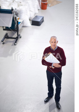 Manager, factory and portrait for inspection, production and industry for logistics and distribution. Mature man with clipboard for maintenance and quality control for supply chain and stock Manager, factory and portrait for inspection, production and industry for logistics and distribution. Mature man with clipboard for maintenance and quality control for supply chain and stock 141182088