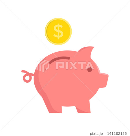 piggy bank icon vector design template in white background piggy bank icon vector design template in white background 141182136