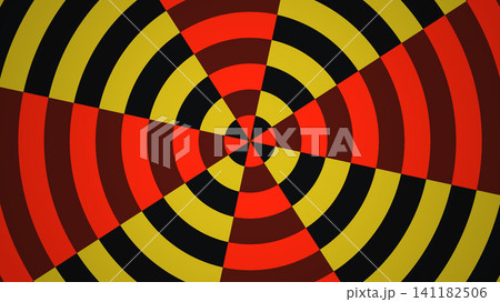 Circular pattern in red, yellow, and black tones 141182506