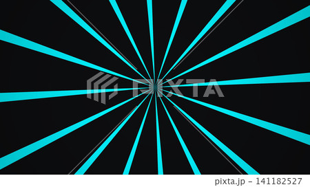 Blue lines radiate from a central point on black Blue lines radiate from a central point on black 141182527