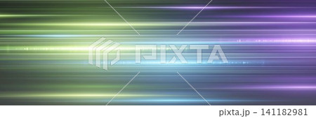 Abstract light lines flowing horizontally, representing technology, speed, and data communication Abstract light lines flowing horizontally, representing technology, speed, and data communication 141182981