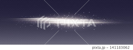 Abstract optical lens flare creating a speed effect with glittering star dust 141183062