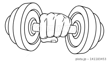 Weight Lifting Gym Dumbbell Weights Fist Hand Weight Lifting Gym Dumbbell Weights Fist Hand 141183453