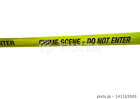 Yellow Crime Scene Do Not Cross Tape Isolated on a white background Yellow Crime Scene Do Not Cross Tape Isolated on a white background 141183889