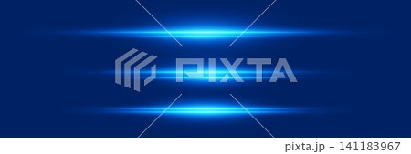 Abstract blue light effect creating glowing horizontal lines on a dark background Abstract blue light effect creating glowing horizontal lines on a dark background 141183967