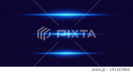Abstract blue light lines creating a dynamic glow effect on a dark background 141183968