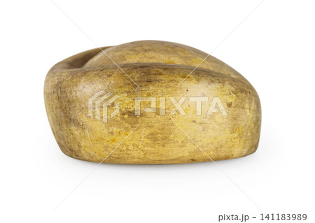 Antique millinery form for shaping pillbox hats. Vintage wooden block used in hat making. Craftsmanship, old professions, artisan work concept. Isolated on white background. Copy space Antique millinery form for shaping pillbox hats. Vintage wooden block used in hat making. Craftsmanship, old professions, artisan work concept. Isolated on white background. Copy space 141183989