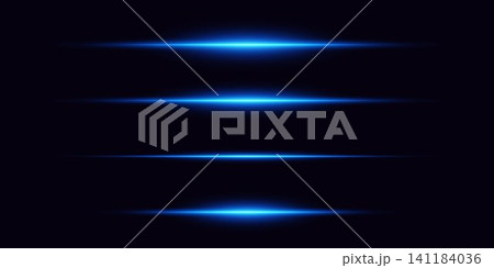 Abstract blue light lines creating a futuristic glowing effect on a deep dark backdrop Abstract blue light lines creating a futuristic glowing effect on a deep dark backdrop 141184036