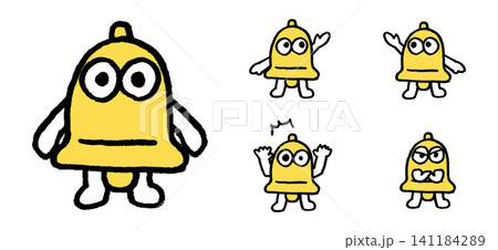 黄色でかわいいベルのキャラクター素材 141184289