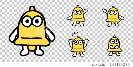黄色でかわいいベルのキャラクター素材 141184289