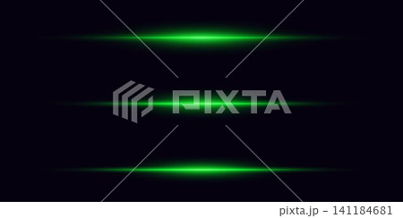 Green glowing speed lines creating an abstract technology background on a dark backdrop 141184681