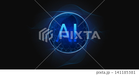 Abstract ai background, glowing globe, neon lines Abstract ai background, glowing globe, neon lines 141185381