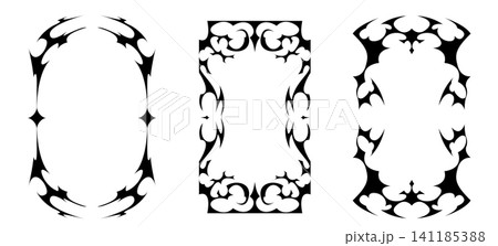Tribal Y2K gothic frames, sharp tattoo patterns Tribal Y2K gothic frames, sharp tattoo patterns 141185388