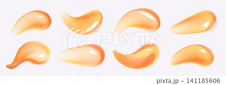 Beige cosmetic swatches set isolated on white Beige cosmetic swatches set isolated on white 141185606