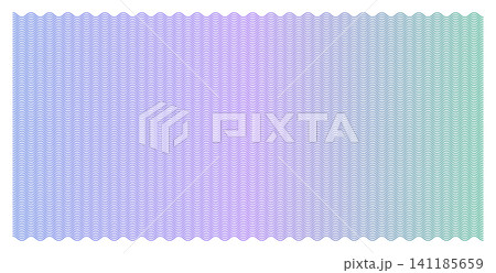 Watermark guilloche pattern for money certificates and secure banknotes. Wave gradient background with ornate lines for passport documents and currency design elements. Watermark guilloche pattern for money certificates and secure banknotes. Wave gradient background with ornate lines for passport documents and currency design elements. 141185659