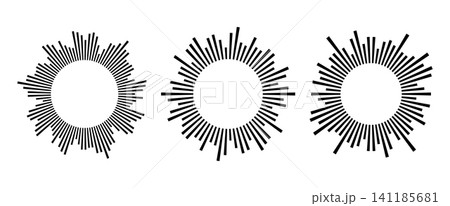 Circular sound wave equalizer with radial audio spectrum. Vector graphic showing music frequency bars. White background icon for podcast or radio logo design. Circular sound wave equalizer with radial audio spectrum. Vector graphic showing music frequency bars. White background icon for podcast or radio logo design. 141185681