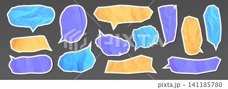 Paper speech bubbles, memo stickers background Paper speech bubbles, memo stickers background 141185780