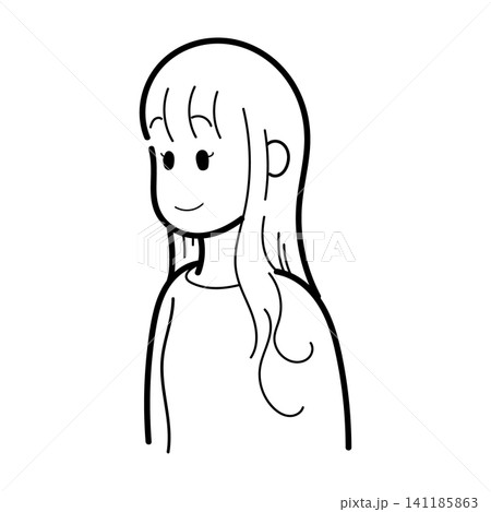 シンプルな女性(塗なし) シンプルな女性(塗なし) 141185863