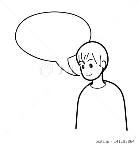 吹き出しと男性(塗なし) 吹き出しと男性(塗なし) 141185864