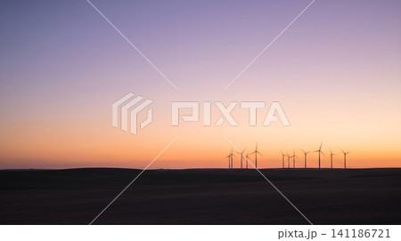 Wind turbines at sunset high quality Wind turbines at sunset high quality 141186721