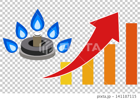 天然氣價格上漲和能源價格飆升(向量圖) 天然氣價格上漲和能源價格飆升(向量圖) 141187115