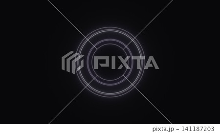 Circular geometric lines on a black background 141187203