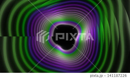 Circular waves with green and purple tones 141187226