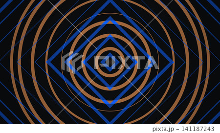 Geometric pattern with concentric shapes and lines 141187243