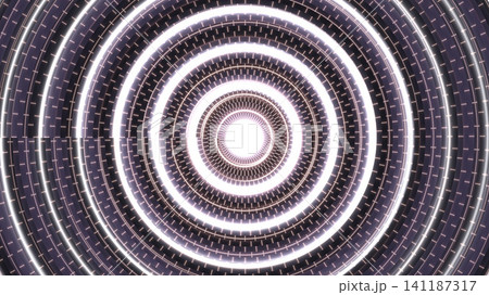 Circular pattern with concentric lines and light 141187317