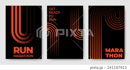 Sport poster template with run track lanes 141187913