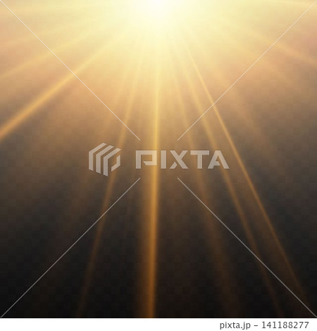 Golden light rays shining from above, creating a bright ethereal overlay effect Golden light rays shining from above, creating a bright ethereal overlay effect 141188277