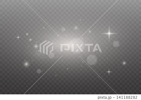 Glowing particles creating sparkling light effect on transparent background Glowing particles creating sparkling light effect on transparent background 141188282