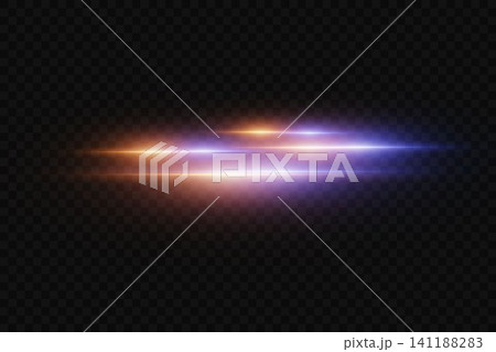Abstract glowing orange and blue light rays creating speed lines on a transparent background Abstract glowing orange and blue light rays creating speed lines on a transparent background 141188283