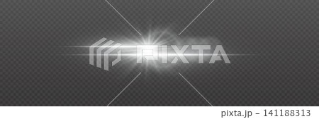 Bright shining light source generating starburst and glowing streak illumination 141188313