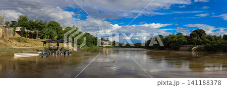 Panoramic view of the Magdalena River as it passes through Girardot Cundinamarca and Flandes Tolima, taken from the Port of Los Guamos in Girardot. Panoramic view of the Magdalena River as it passes through Girardot Cundinamarca and Flandes Tolima, taken from the Port of Los Guamos in Girardot. 141188378