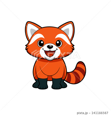 Adorable cute red panda kids cartoon vector illustration. Adorable cute red panda kids cartoon vector illustration. 141188387