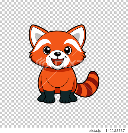 Adorable cute red panda kids cartoon vector illustration. Adorable cute red panda kids cartoon vector illustration. 141188387