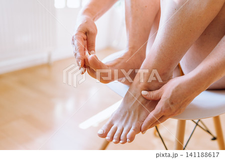 foot skin care peeling, massage, moisturizing foot skin care peeling, massage, moisturizing 141188617