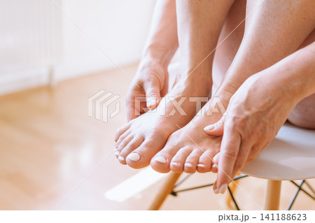 foot skin care peeling, massage, moisturizing foot skin care peeling, massage, moisturizing 141188623