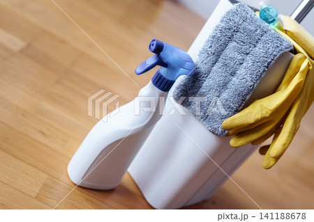 cleaning products and accessories for an apartment 141188678