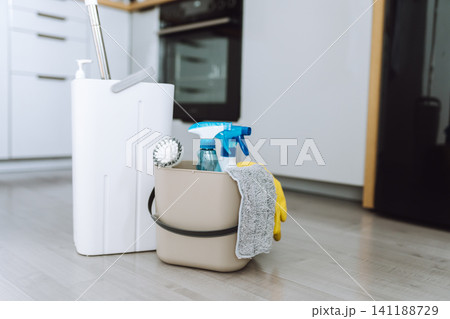 cleaning products and accessories for an apartment 141188729