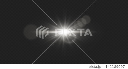 Bright lens flare light with starburst glow and bokeh adding an abstract effect Bright lens flare light with starburst glow and bokeh adding an abstract effect 141189097